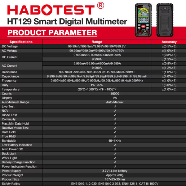 HABOTEST HT129 - Image 3